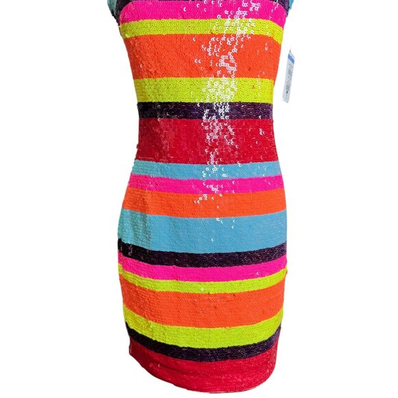 Ramy Brook Winnie Strapless Sequin Mini Dress Size 4 NWT | Multicolor Rainbow - Picture 10 of 15